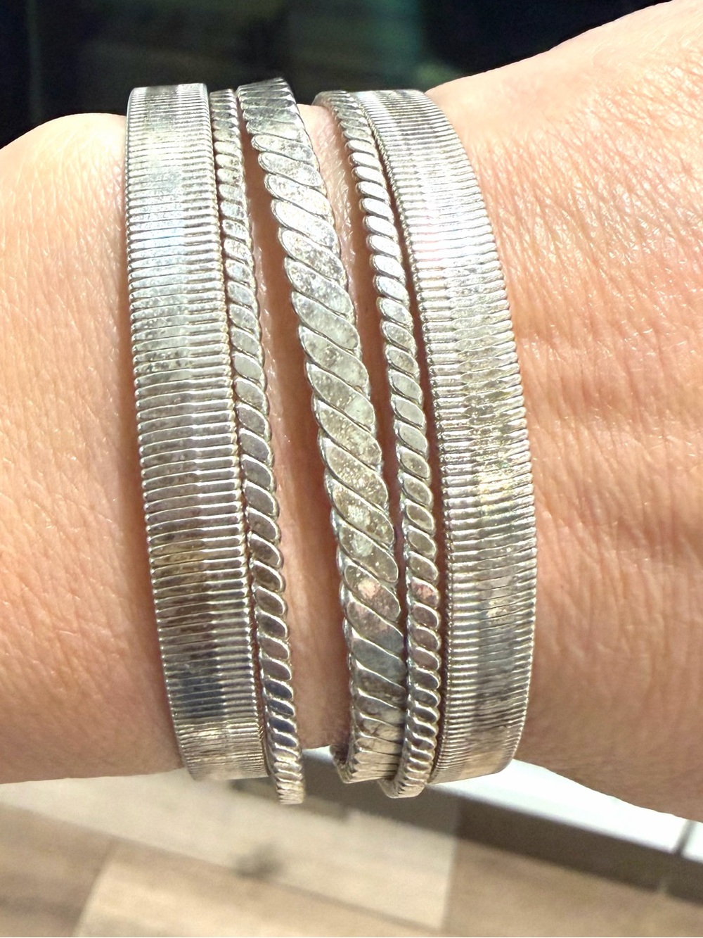 Vintage 925 Sterling Silver Multi Strand Torque Cuff | Tubogas Open Bangle